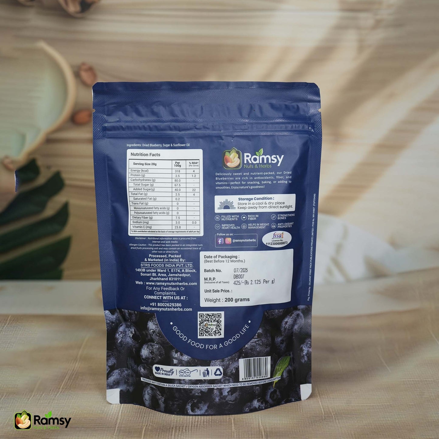 Premium Dried Blueberries | Natural Antioxidant Supersnack