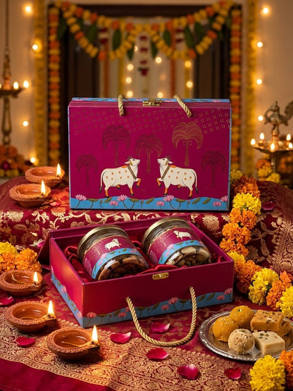Royal Pichwai Festive Gift Box – Artisanal Dry Fruits & Nuts Hamper